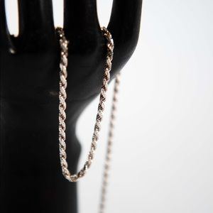 Thick twisted silver necklace - sterling silver necklace - collier en argent